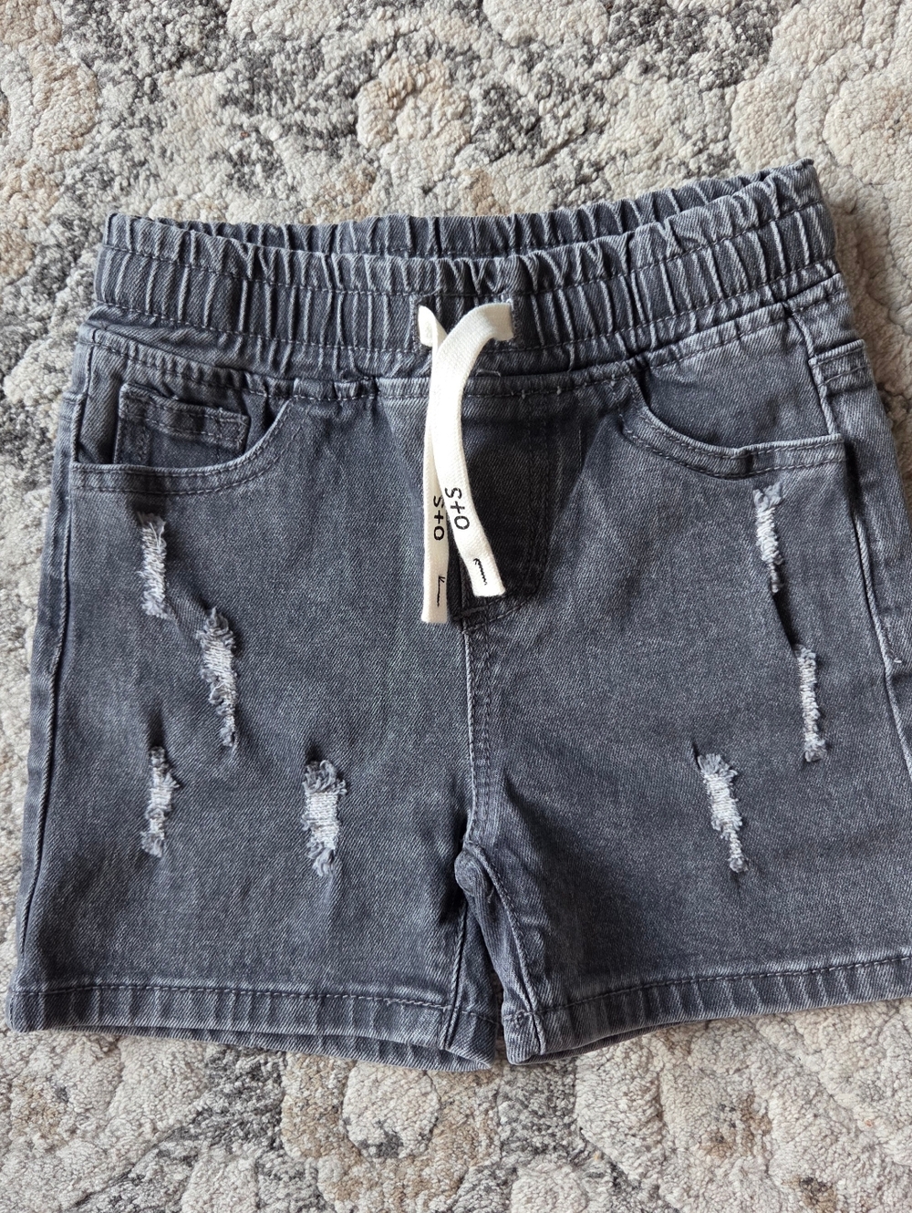 NWOT Jay Shorts Distressed Charcoal Denim Size 6Y